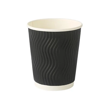 Tasse en papier noir à double paroi pour café chaud