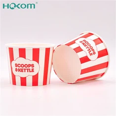 4 oz de crème glacée jetable tasse en papier avec couvercles à dôme